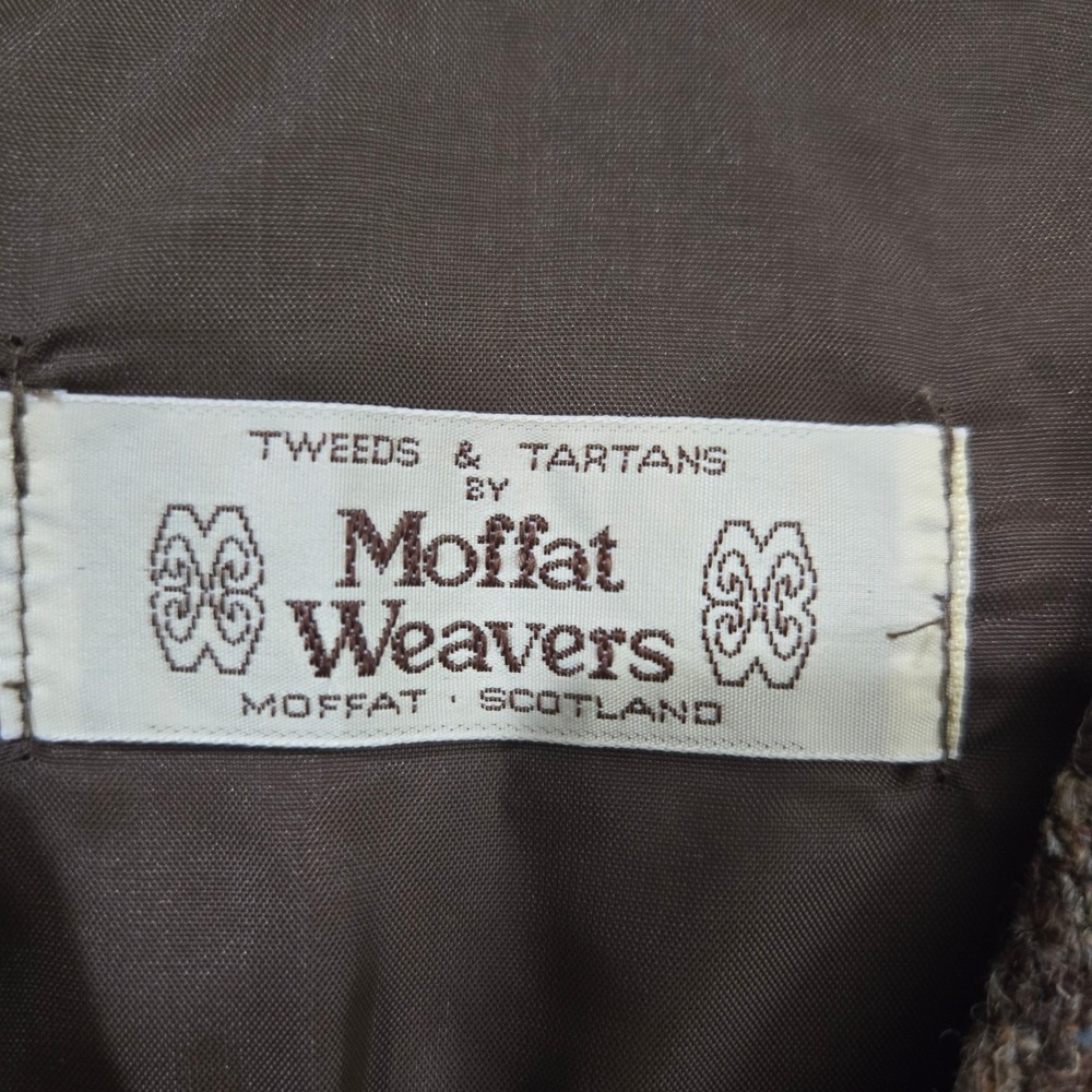 Vtg Moffat Weaver Wool Tweed Vest Skirt 12 Brown Scotland Dark Academia Heritage - Picture 3 of 11